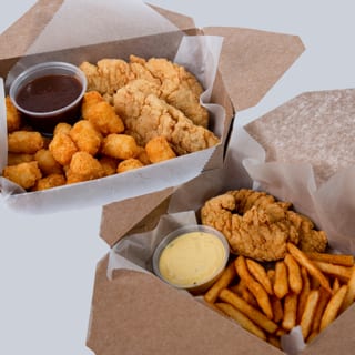 Chicken Strips & Tots or Curly Fries